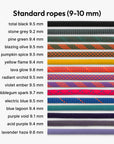 All rope colors available in 9–10 mm climbing rope