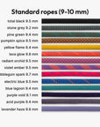 All rope colors available in 9–10 mm climbing rope