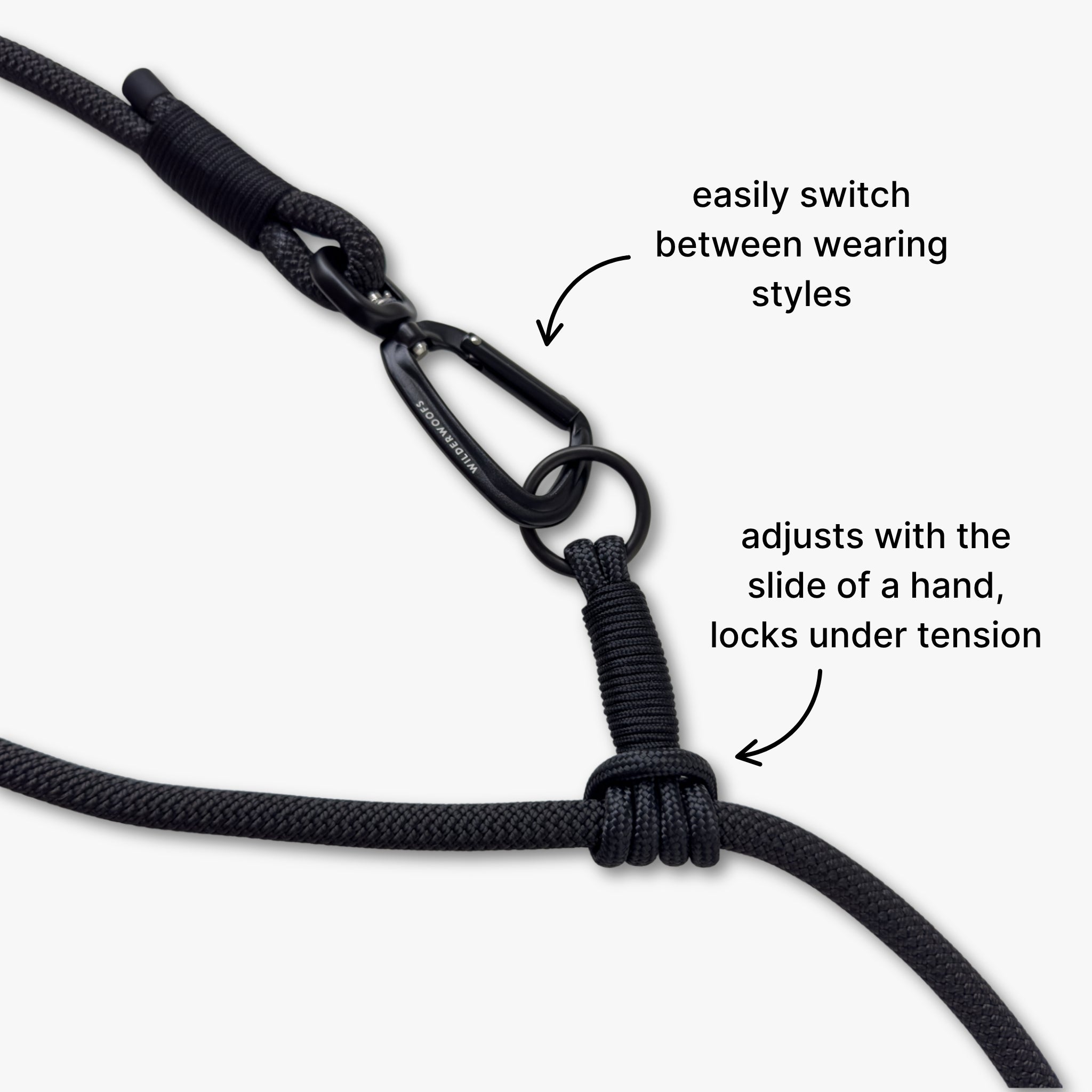 Climbing Rope Convertible Hands-Free Leash with Traffic Handle